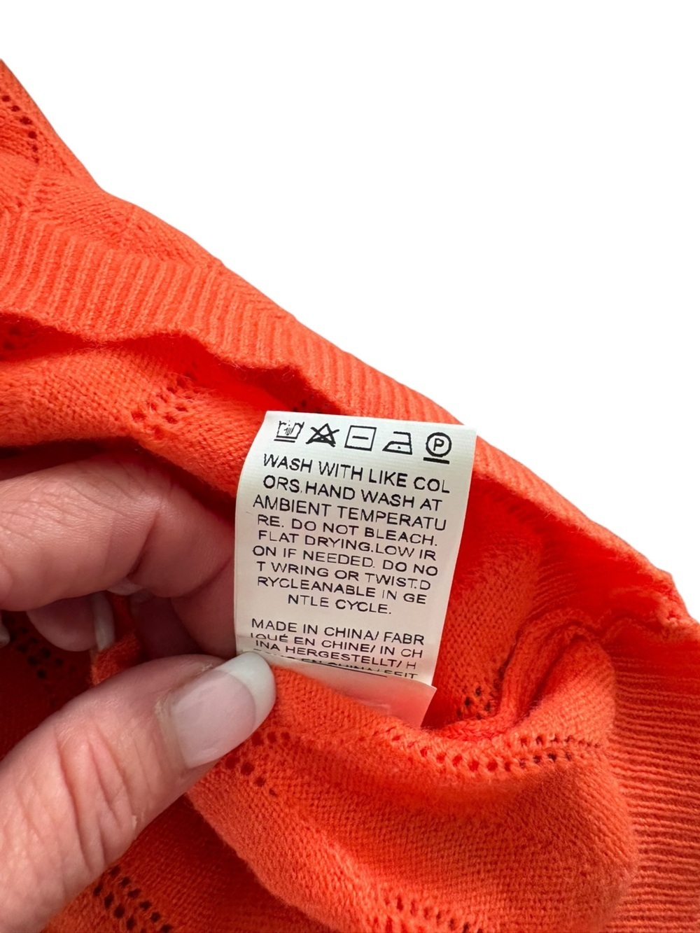 Women's Orange V-Neck Knit Tank Top - Picture 7 of 8